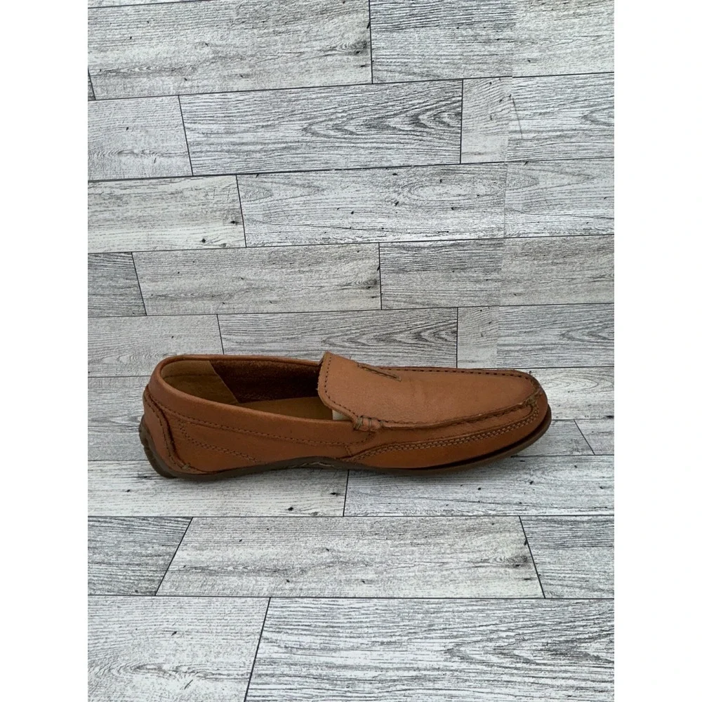 Clarks Men Tan Leather Slip On Loafers‎ Cushion Soft Shoes Sz 8.5M 261342907075